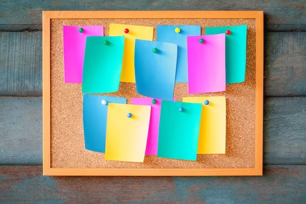 A whiteboard with sticky notes containing various organizational tasks that are about to be updated.