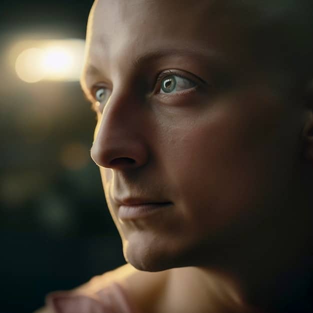 A close-up shot of a US leader's face, reflecting determination and calmness amidst a blurred background representing a storm, symbolizing their ability to lead through chaos.