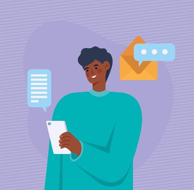 A person typing an email with a thoughtful expression. Next to them, a checklist reminds them to check the tone, clarity, and personalization of the message before sending.